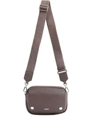 Loewe Small Pebble Messanger Bag - Brown