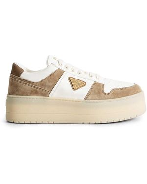 Prada Downtown Platform Trainers - Natural