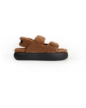 Moon Boot Shearling Sandals - Brown
