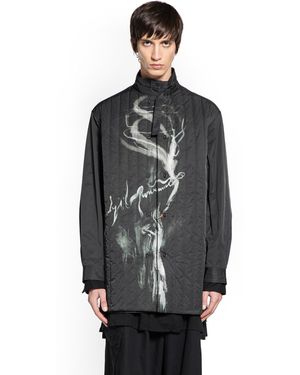 Yohji Yamamoto Tobacco Printed Padded Jacket - Black