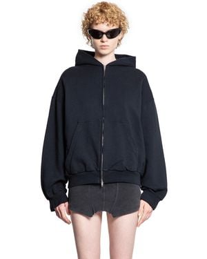 Balenciaga Flipped Uni Zip-Up Hoodie Regular Fit - Blue