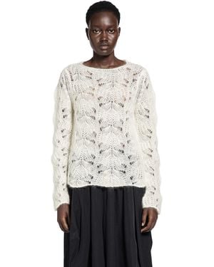 Cdg/cdg Mohair Lace Knit Sweater - White