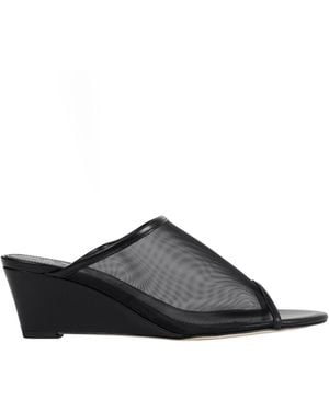 Aeyde Suzanne Mesh And Nappa Mules - Black