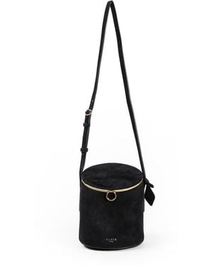 Alaïa La Canette Small Suede Bag - Black