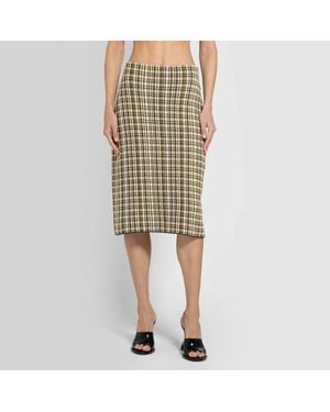 Bottega Veneta Check Jacquard Midi Skirt - Natural