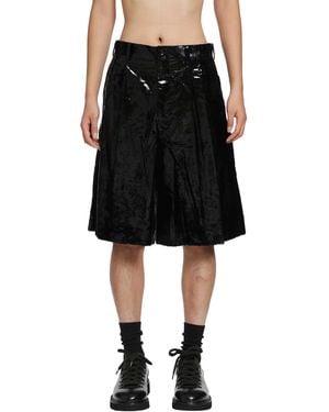 Comme des Garçons Glossy Canvas Shorts - Black