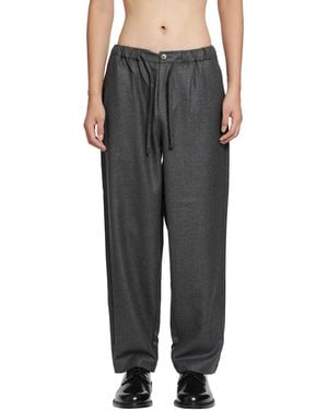 ROSE BURRITO Wool Flannel Pyjama Trousers - Black