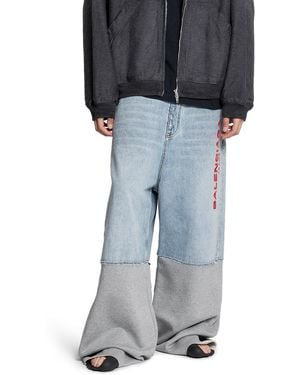 Balenciaga Patched Molleton Baggy Pants - Black