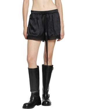 Ann Demeulemeester Anda Satin Lace Shorts - Black