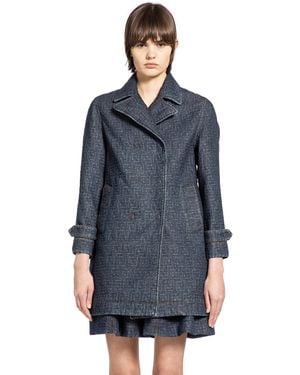 Fendi Quilted Ff Denim Jacket - Blue