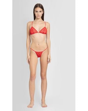 Gucci GG Semi-sheer Lingerie Set - Red