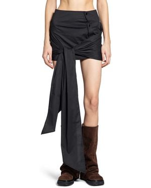 The Attico Cotton Poplin Stretch Mini Skirt - Black