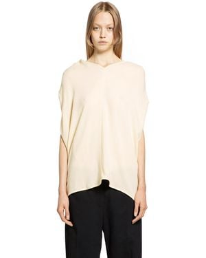 TOTEME Cocoon Viscose Wool Cape Blouse - Natural