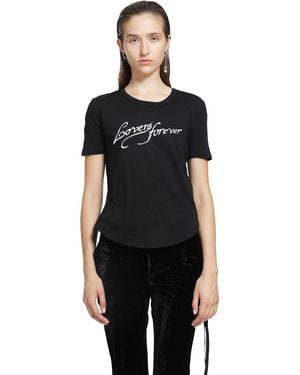 Ann Demeulemeester Floor 'Lovers Forever' Micro T-Shirt - Black
