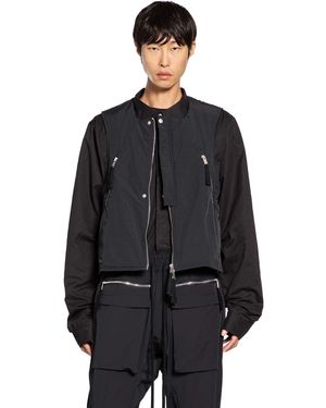 Thom Krom Nylon Bomber Vest - Black