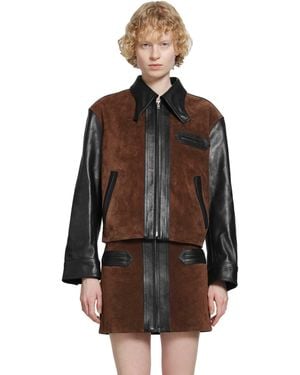 Marni Suede And Leather Jacket - Brown