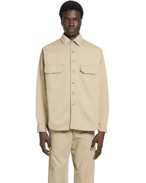 White Sand Cotton Canvas Overshirt - Natural