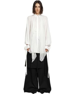 Ann Demeulemeester Sini Shirt With Silk Crepon Drap - White