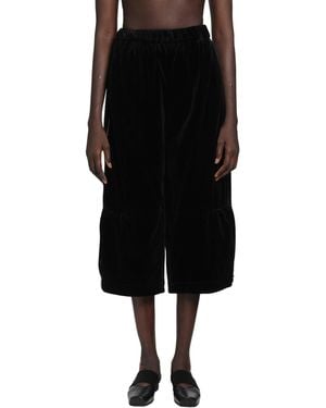 Renli Su Cropped Velvet Trousers - Black