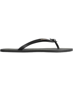Saint Laurent Leather Pool Flip-Flops - Black