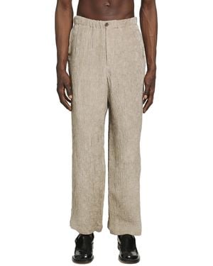 Emporio Armani Plissè Wide Leg Trousers - Natural