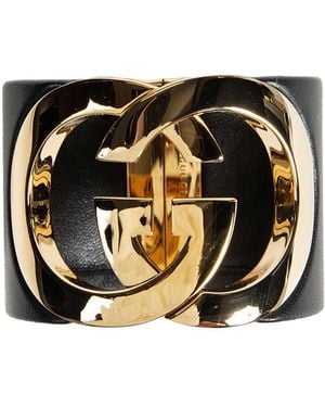 Gucci Interlocking Cuff Bracelet - Black