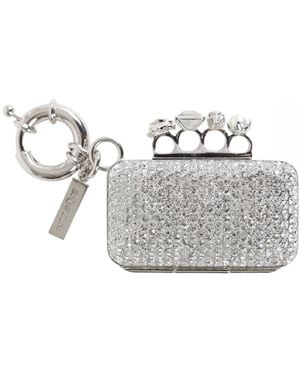McQueen Knuckle Clutch Charm - White