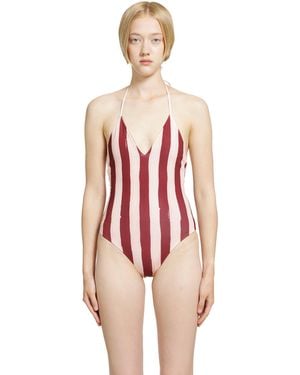 Fendi Striped Swimsuit - Pink