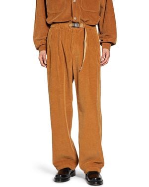 White Sand Corduroy Drawstring Pants - Orange