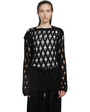 Ann Demeulemeester Izabel Diamond Stitch Sweater - Black