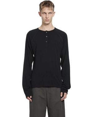 Rier Polar Wool Serafino Top - Black