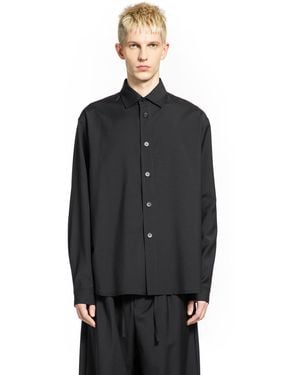 ROSE BURRITO Wool Overshirt - Black