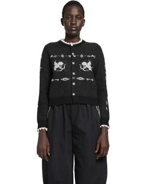 Renli Su Romantic Angel Wool Cardigan - Black
