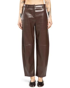 Max Mara Coated Barrel Leg Trousers - Brown