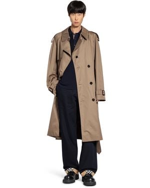 Burberry Long Gabardine Trench Coat - Brown