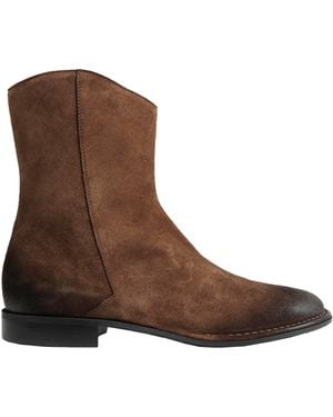 Emporio Armani Oiled Suede Boots - Brown