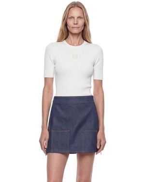 Fendi Ff Reverse Denim Mini Skirt - Blue
