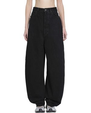 Balenciaga High Waist Barrel Twisted Seam Jeans - Black