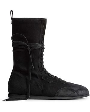 Ann Demeulemeester Fides Soft High-Tops Boxing Trainers - Black