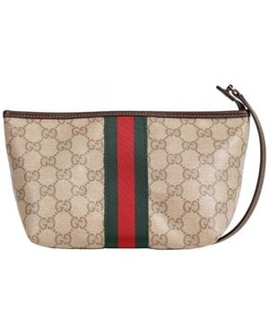 Gucci Small Pouch With Strap And Web - Natural