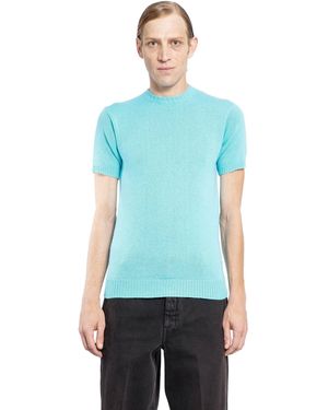 Prada Knit Short Sleeve Top - Blue