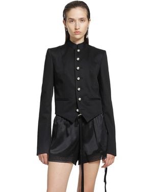 Ann Demeulemeester Bab Stand Collar Jacket - Black