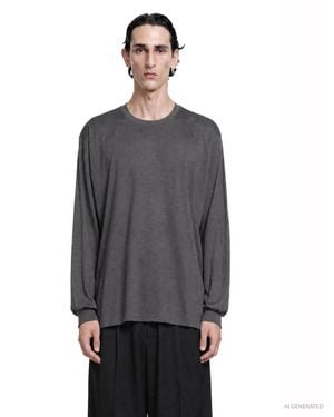 Ssstein Long Sleeves Oversized T-Shirt - Grey