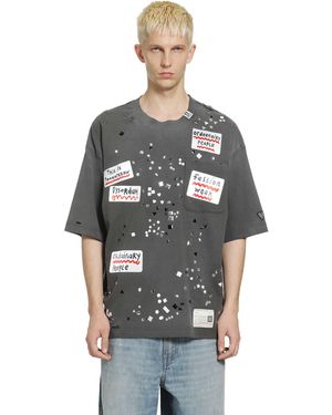 Maison Mihara Yasuhiro Embellished Sticker T-Shirt - Grey