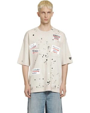Maison Mihara Yasuhiro Embellished Sticker T-Shirt - Natural