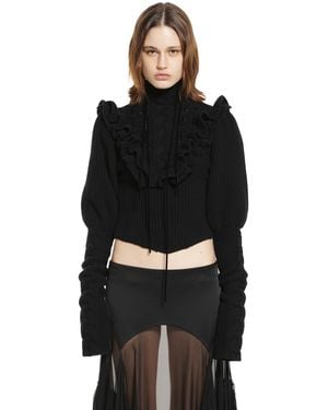 Ann Demeulemeester Liva Cropped Sweater - Black