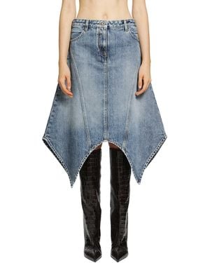 The Attico Denim Midi Skirt - Blue
