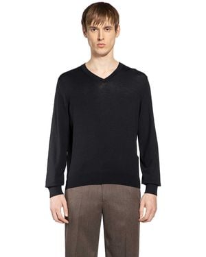 Tom Ford Wool V-Neck Jumper - Black