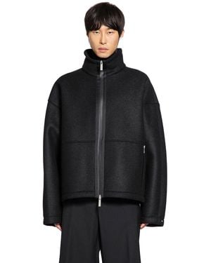 Laminar Felt Zip-Up Jacket - Black