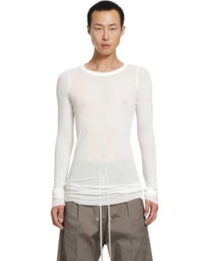 Rick Owens Tower Rib Ls T - White